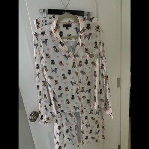 PJ Salvage Dog Print Pajamas with Sleep Mask, XL